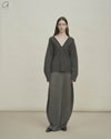SWAYING 24 Autumn and Winter Seamless V-neck Pullover SW-SW24AW1T31-SH Black